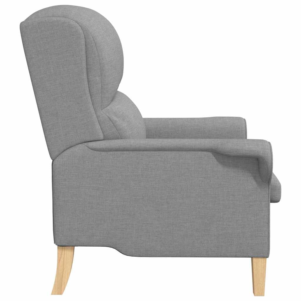 Poltrona Grigio Chiaro Tessuto Moderno Con Telaio Legno Ingegneria E