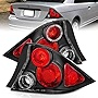 AmeriLite 2 Door Taillights Halo Black For Honda Civic - Passenger and Driver Side