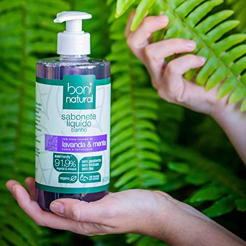KIT 6 Sabonete Liquído Boni Natural Lavanda e Menta 500ml