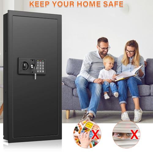 Image of 29.53 inch Tall Fireproof Wall Safe 16 inch Stud Centers with Combination Lock