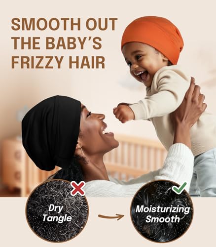 Fittia Baby Bonnet for 0-6 Months, Silky Satin Bonnet for Sleeping, Smooth for No Frizzy Hair, Adjustable for Non-Slip2