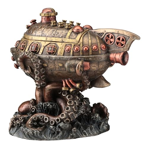 Escultura Caja Oculta Submarino Steampunk 6.25 in miniatura 5