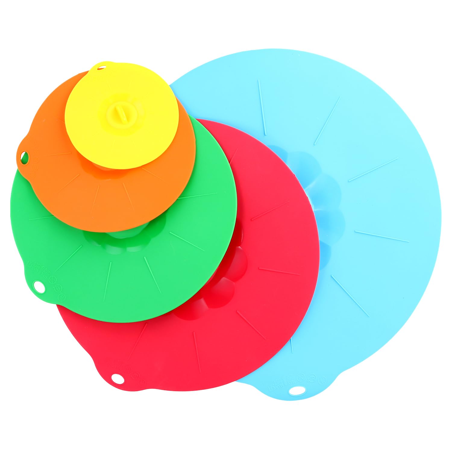 QWORK Silicone Suction Lids Set of 5, Silicone Bowl Covers, Reusable Dustproof Covers, Five Different Sizes