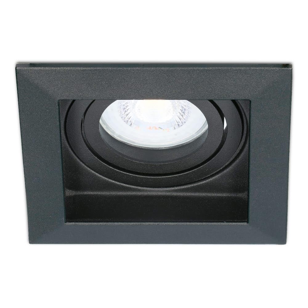 HOFTRONIC - Fresno - 6er LED Einbaustrahler Eckig Schwarz - GU10 4000K Neutralweiß - Schwenkbar Dimmbar - 4 Watt 345 Lumen - Deckenstrahler für Wohnnzimmer, Schlafzimmer und Küche