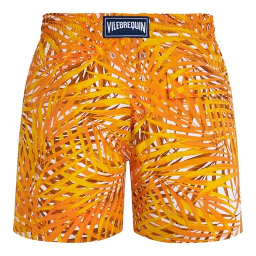 Men's Stretch Short Swim Trunks Palm Leaves2
