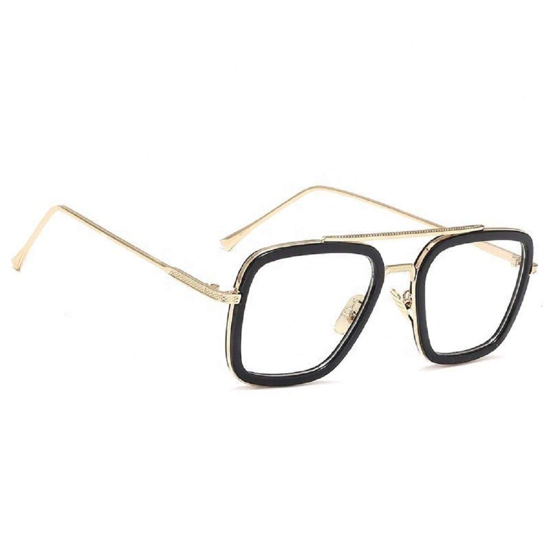 ARICKS Blue Light Blocking Blue Cut Zero Power anti-glare Retro Square Eyeglasses, Tony Stark Frame for Eye Protection from UV by Computer/Tablet/Laptop/Mobile (B09KRYFL1Y) Amazon Price History, Amazon Price Tracker