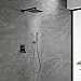 SHAMANDA Luxury Shower Set, Bathroom Single Handle Shower Faucet with Trim Valve Body Hand Shower Complete Kit, Premium Matte Black Rainfall Shower System, L70001-7