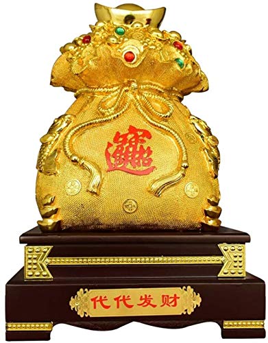 Accesorios Decorativos Adornos Lingote de Oro Feng Shui/Bolsa de Dinero Yuan Bao para la Riqueza Suerte Decoración del hogar Regalo Atraer Riqueza y Buena Suerte, decoración Feng Shui Decoración Feng