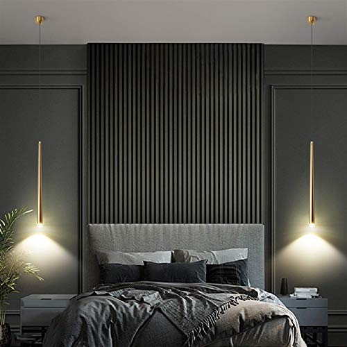Lámpara de techo colgante LED dorada ideal para iluminar la barra de la cocina moderna 3