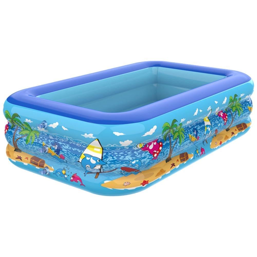 Introti Inflatable Swimming Pool PVC Framed Swimming Pool Cartoon Pattern Baby Bath Bathtub for Summer Outdoor Indoor