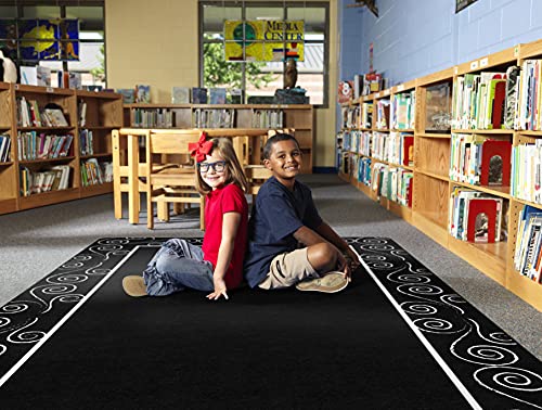 Industrial Café Swirls Classroom Area Rug, 5'x7'6"