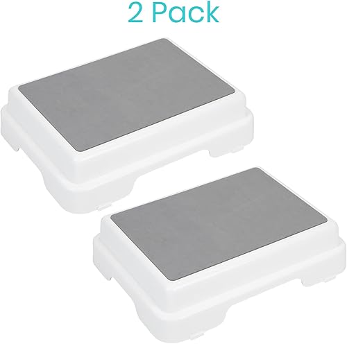 Miniatura 6 de Vive Taburete de baño (4.5 pulgadas), antideslizante, apilable, interiorexterior, taburete de seguridad para adultos, discapacitados, ancianos,