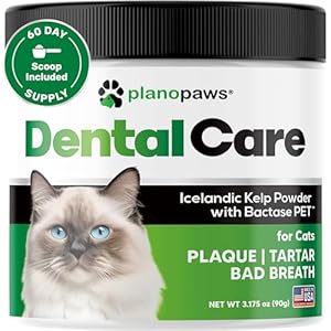 Cat Dental Care Powder – Easier Than Cat Toothpaste – Cat Dental Treat Alternative to Get Plaque Off – Cat Teeth Cleaning Powder with Bactase PET – Cat Breath Freshener for Cat Bad Breath – Oral Care