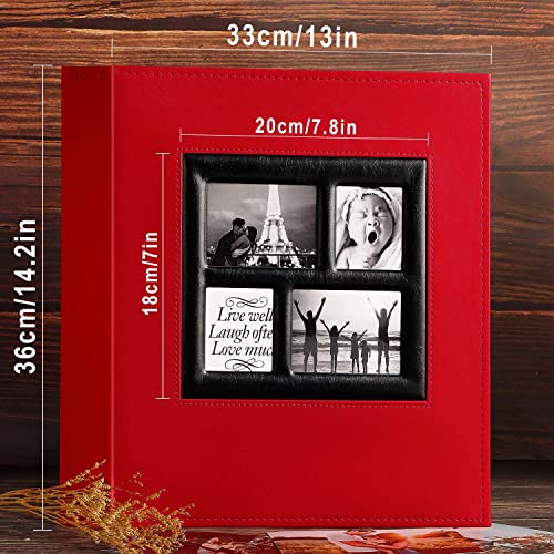 Image of Ywlake Photo Album 4x6 1000 Pockets Photos, Extra Large Capacity Family Wedding Picture Albums Holds 1000 Horizontal and Vertical Photos Red