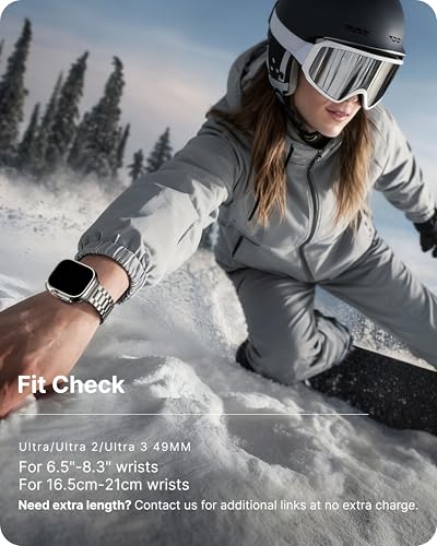 Image of Fullmosa Metal Band with Case for Apple Watch 49mm Ultra 3 2 1 | Stainless Steel Strap for Men Women Professional Office Starlight