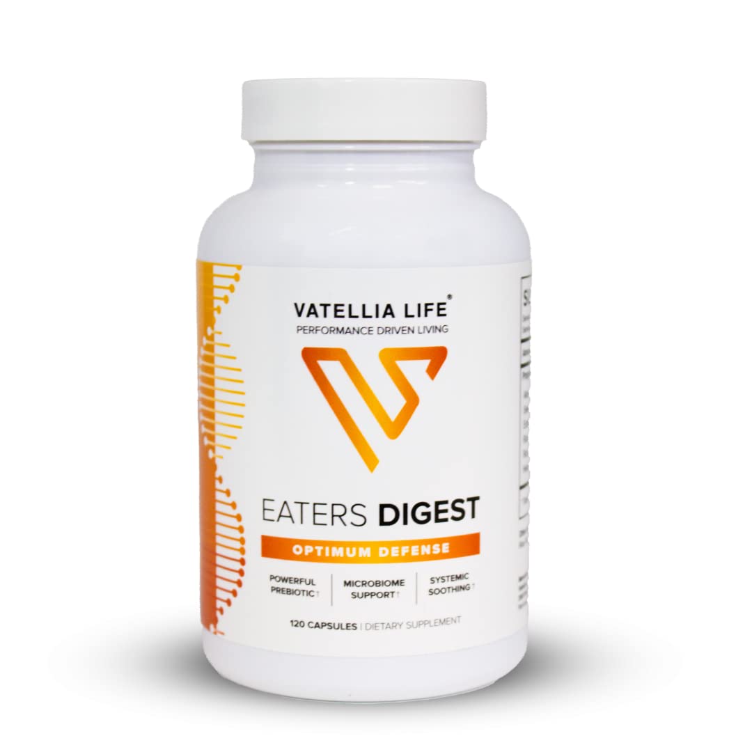 Vatellia Life New from Eaters Digest | Prebiotic | Probiotic | Digestive Support | Gut Soothing | Healthy Gut Lining | Max Nutrient Absorption | 120 Capsules (60-Day Supply)