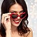 Pibupibu 7 Pack Red Heart Sunglasses for Women, Fun Cute Heart Shaped Sunglasses Bachelorette Party Bulk