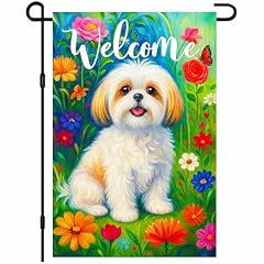 Shih Tzu Dog Welcome Flag