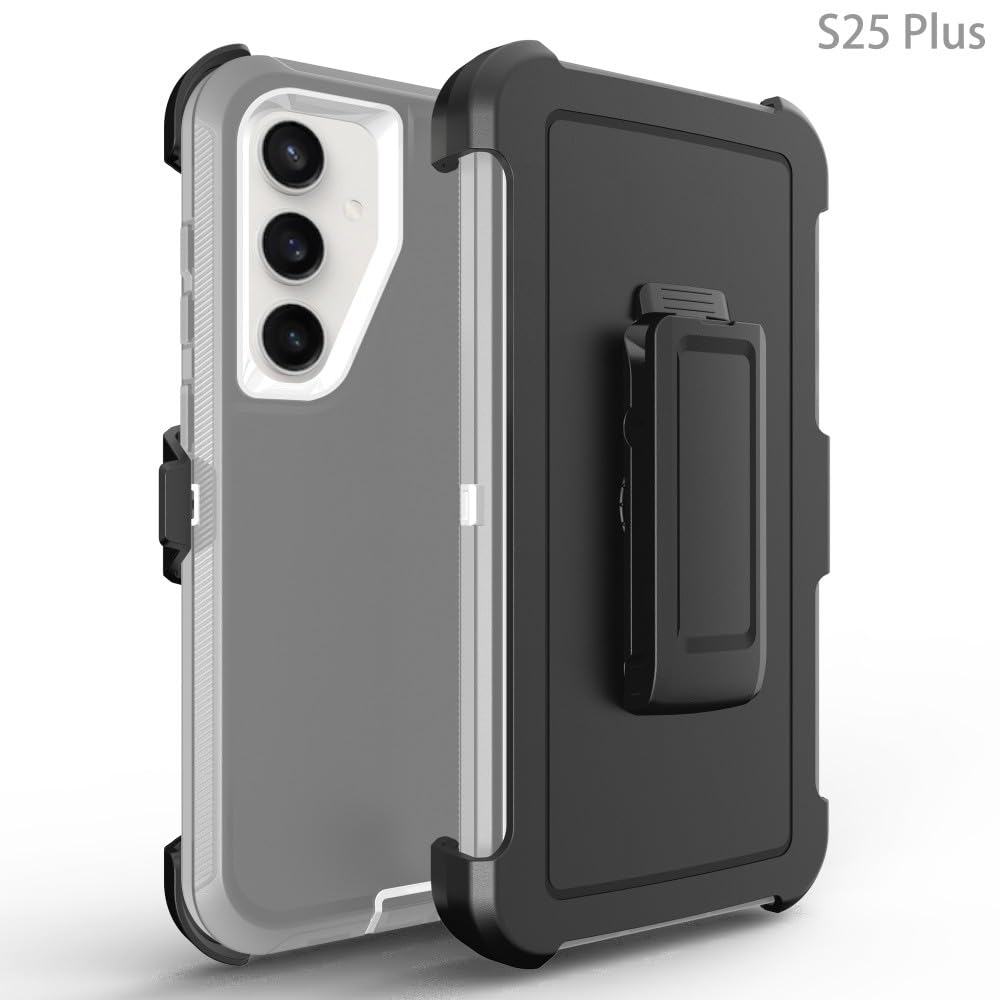 Generic - Carcasa para Samsung Galaxy S20 Ultra (color: negro) triple capa trasera rígida de silicona para soporte de clip