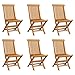 Tidyard Sedie da Giardino Pieghevoli 6 pz in Legno Massello di Teak,Legno Massello Teak Levigato Fine con Finitura