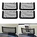 Produktbild Wommty Car Trunk Storage Net, 4 Pack (14,5 cm/5.70in X 8 cm/3.14in) Black Magic selbstklebend Ablagenetz Elastic String Netz Mesh-Tasche für Handy Geldbörse Schlüssel Kleine Dinge