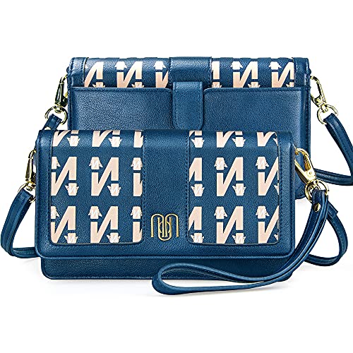 Image of nuoku Women Small Crossbody Bag Cellphone Purse Wallet with RFID Card Slots 2 Strap Wristlet(Max 6.5'')