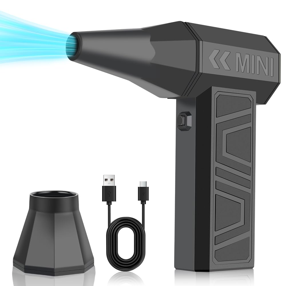 LEEPEE X3 Cordless Air Duster 130,000RPM High-Speed Mini Blower, 4-Gear Adjustable Power Turbo Jet Fan, Portable Dust Blower for Cleaning Electronics, Cars, Homes, and Outdoor Spaces