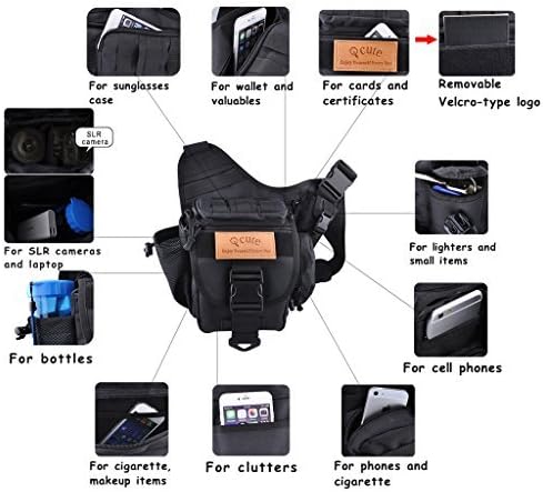 Camera Bag, Qcute Tactical Bag, Shoulder Messenger Bag, Waterproof Multifunctional Sling Bag with Liner, Fit for Hiking, Outdoor Sports, Daily Service and Military Affairs