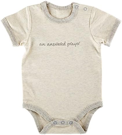 Stephan Baby Inspirational Heather Snapshirt-Style Diaper Cover, Answered Prayer, Gray/Cream, 0-3 Months