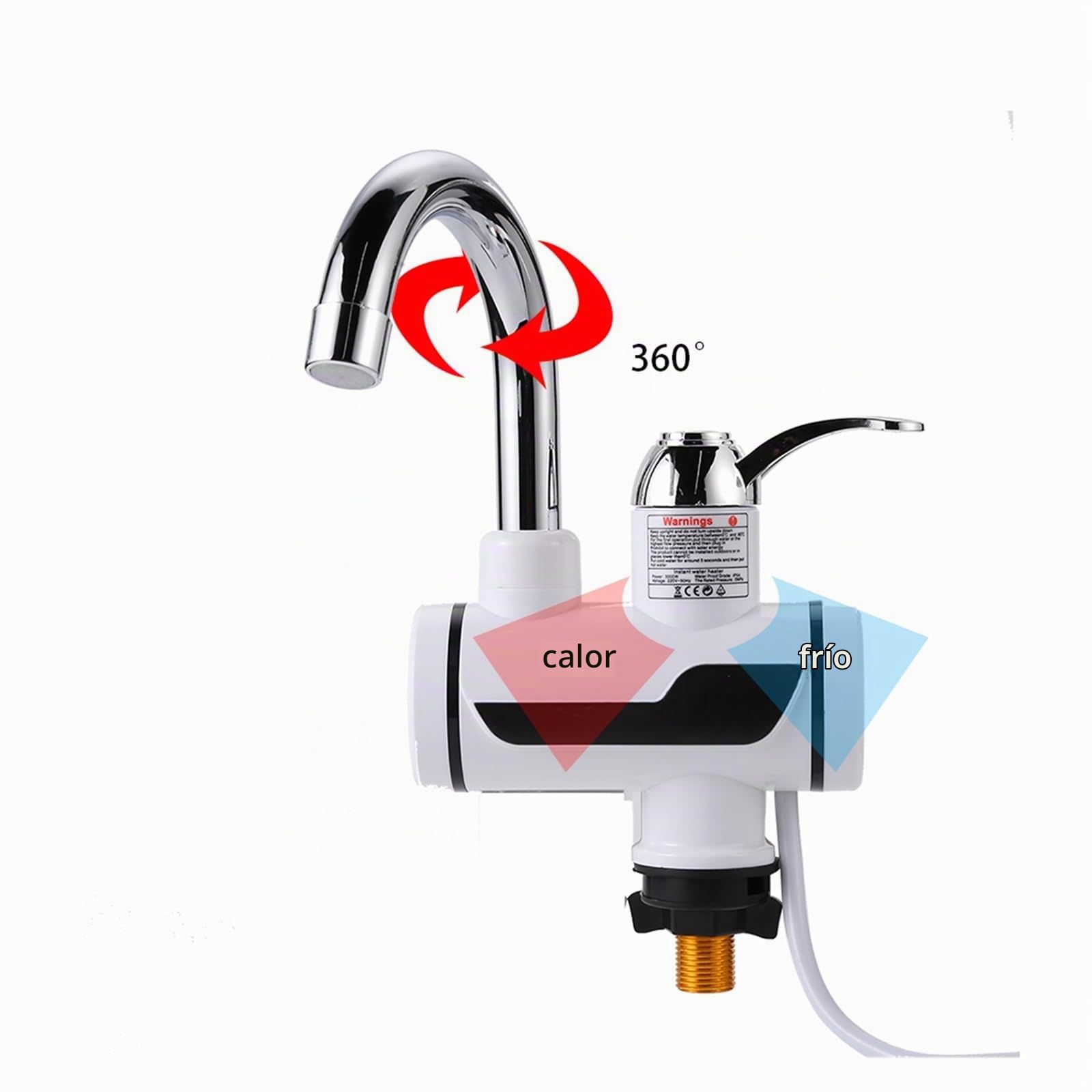 Grifo de agua caliente instantánea, Calentador De Agua Eléctrico, Grifo Instantáneo Sin Tanque, Aparatos Calefacción Cocina,para fregadero de cocina y baño(Under Inflow)