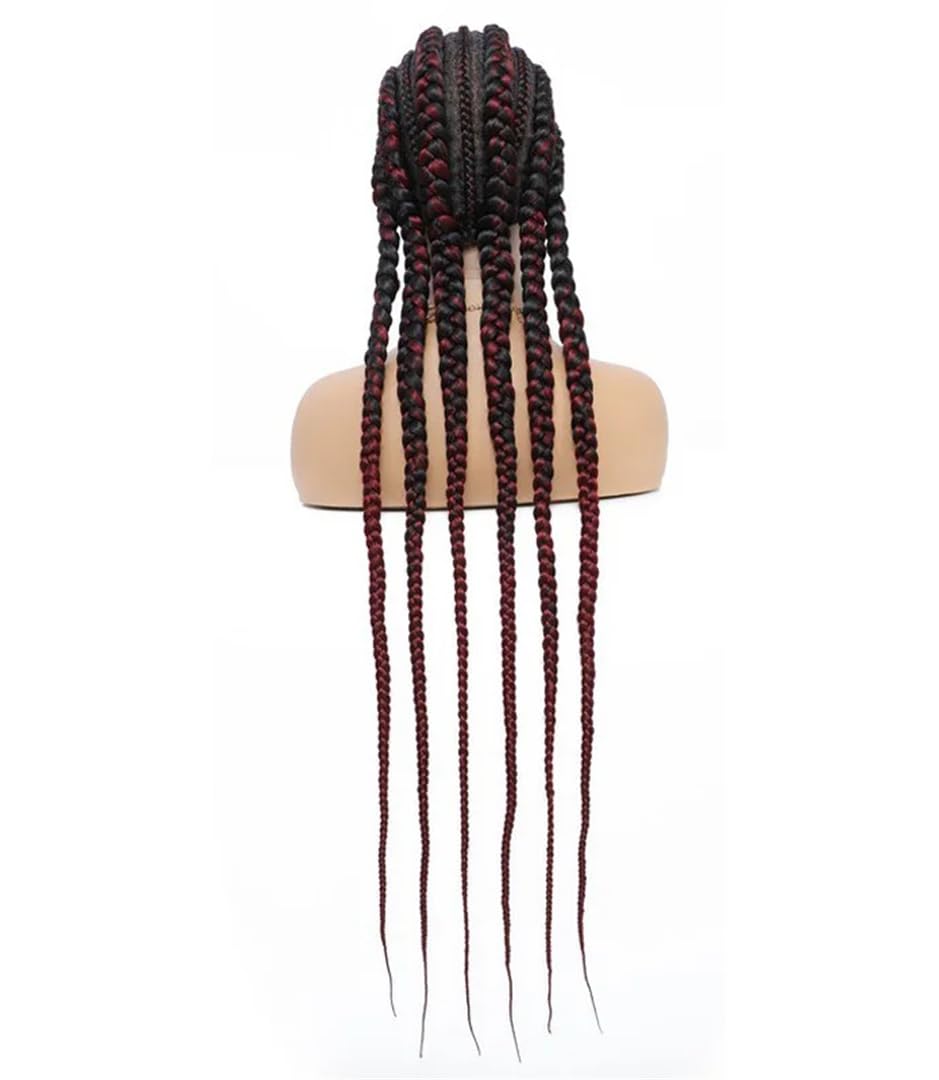 Peruka z pełną koronką, pleciona peruka bez węzłów, syntetyczna peruka pleciona, peruka mieszana, peruka koronkowa z przodu, 1B BUG 96 cm
