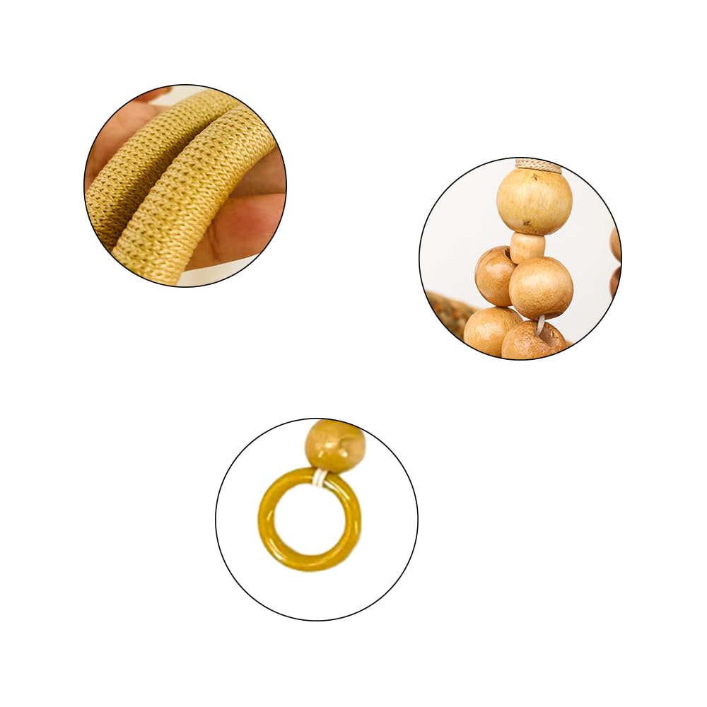 Lot De 4 Poignées De Sac En Bois Perlé - Anses Pour Sac Au Crochet 2 Couleurs - Parfait Pour Bricolage Et Remplacement