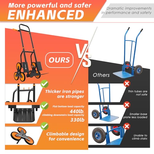 Teprovo TK1500-OE Stair Climbing Hand Truck 440Lb,Heavy Duty Dolly Cart thumb #4
