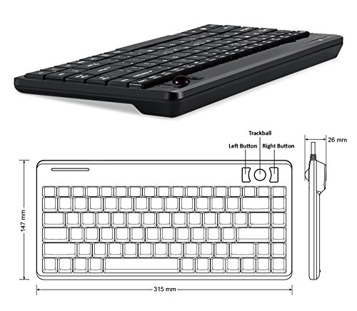 Tastatur, Mini, Perixx PERIBOARD-706 PLUS, Funk