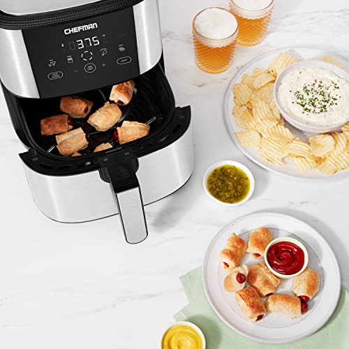 Chefman Turbotouch Air Fryer, The Most Compact And Healthy Way To Cook Oil-Free, One-Touch Digital Controls And Shake Reminder For The Perfect Crispy And Low-Calorie Finish #TOP5