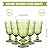 Wine Glasses Set of 12 Vintage Goblet 9 oz Vintage Colored Glass Goblet Beverage Stemmed Glass Cups Romantic Embossed Glassware for Wedding Party Holidays Anniversary (Green)