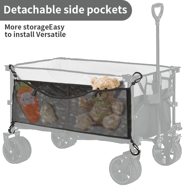Stroller Wagon Cargo Net Organizer,Baby Stroller Storage Bag Mesh Cargo Net,Stroller Wagon Accessories Compatible with Wonderfold All W-Series Models, Black, 2406GJB0694BLAJ01