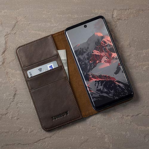 Torro Cell Phone Case Compatible With Samsung S20 And S20 5G Genuine Quality Leather Flip Cover With [Card Slots] [Horizontal Viewing Stand] [Durable Frame] 6.2 Inch 2020 Release (Dark Brown) #TOP5
