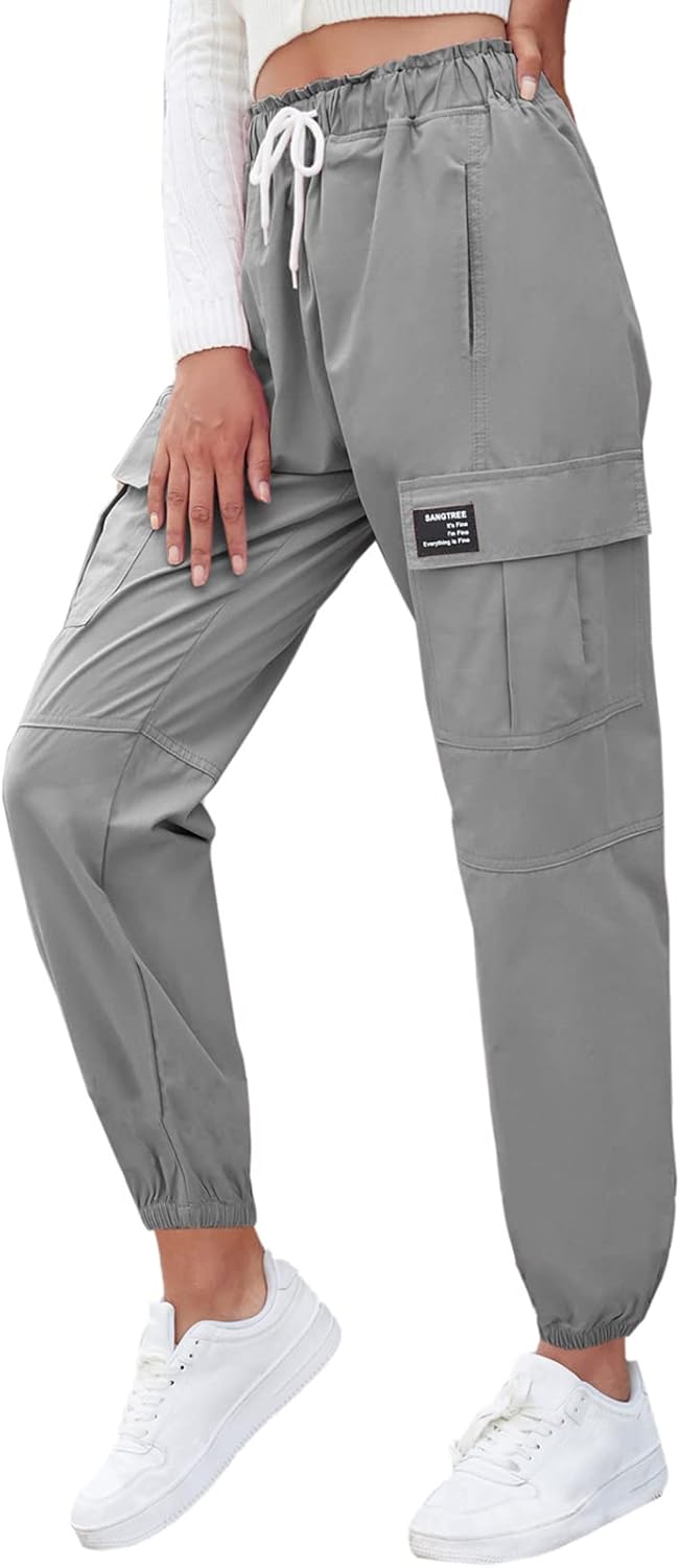 SANGTREE Girls & Womens Drawstring Cargo Jogger Pants,3 Years - Women 3XL - Picture 142 of 170