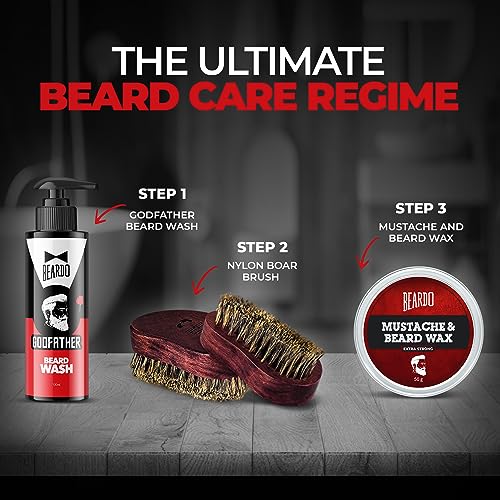 Image of Beardo Beard and Mustache Wax, 50 gm | Beard Wax for Beard & Mustache Styling | Long Lasting Extra Strong Hold Wax for Men | Beard Hair Wax for Smooth, Shiny & Healthy Beard