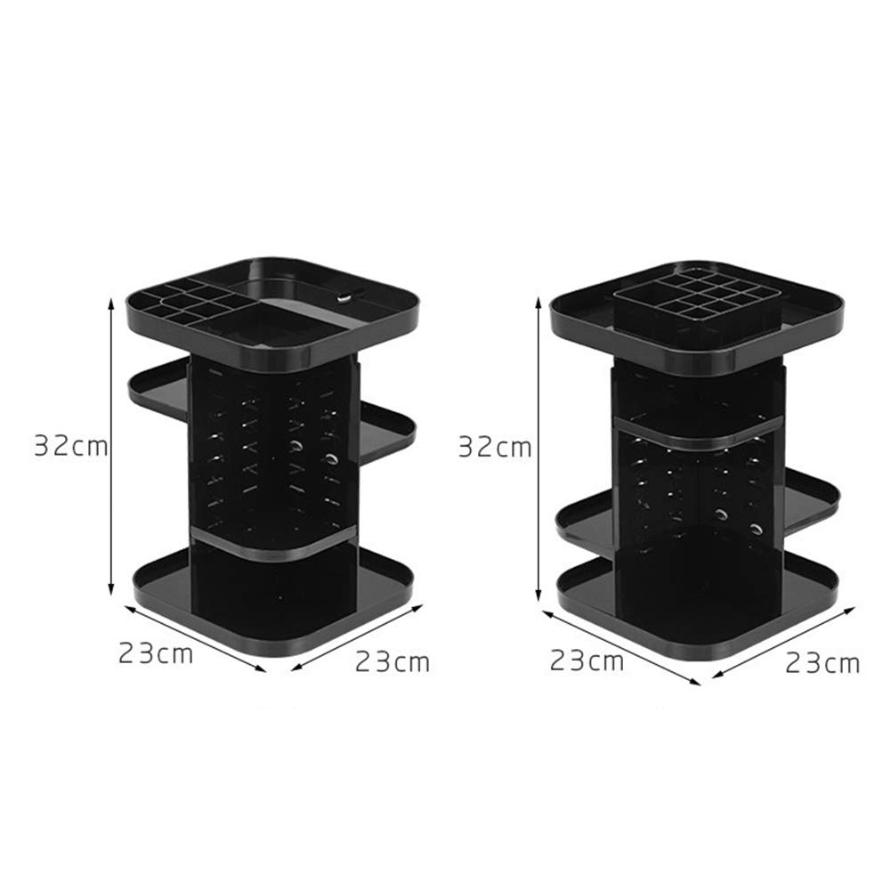 Caja Organizador de Maquillaje 360° Giratorio, Grande Capacidad Cosméticos Organizadores con Bolso para Dresser Baño, Regalo para Niñas Mujeres Saludable