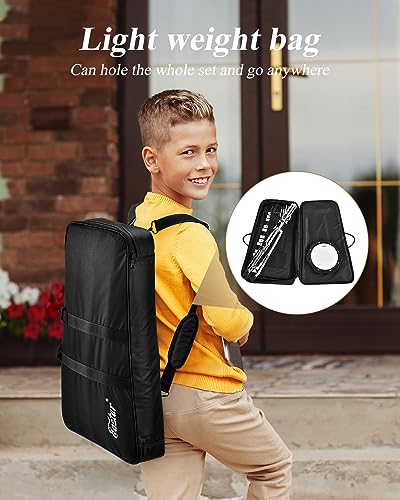 Image of Eastar Professional 32 Note Glockenspiel Xylophone Bell Kit Percussion Kit with 8 Inch Drum Practice Pad, Stand, Glockenspiel Stick, Drum Sticks and Carrying Bag