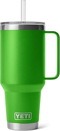 Miniatura 124 de YETI Rambler - Vaso de viaje con asa y tapa con popote, 35 onzas, vaso de agua de viaje, con asa, acero inoxidable, color blanco