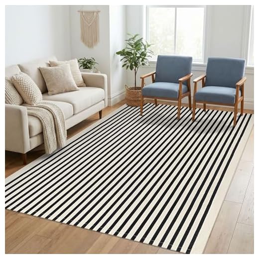 KILOCOCO Striped Area Rug 5x7