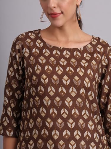 Image of PATLANI Women's Cotton Printed Short Fullstitched Kurti /Kurtas.