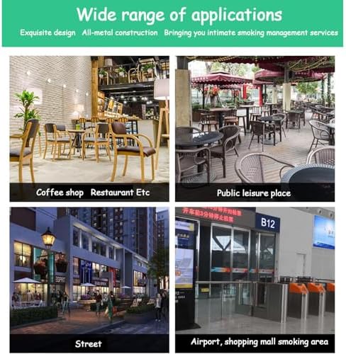 Wall-Mounted Stainless Steel Cigarette Butt Receptacle with Smoking Sign – Durable Outdoor Trash Can for Commercial Use, Sleek Cigarette Disposal Container