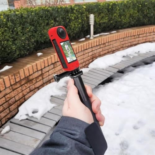 Image of Action Pro Silicone Protective Cover + Lens Cap Compatible with Insta360 X4 Action Camera (Red)
