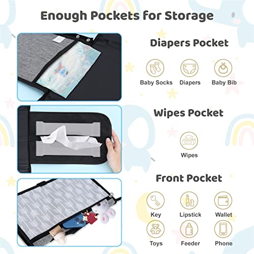 Tdiapers Portable Changing Pad, Baby Changing Mat For Newborn Girl & Boy, Waterproof Travel Changing Kit, Baby Shower Gifts(Grey Arrow) #TOP1