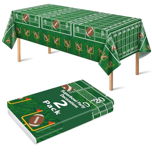 Image of Super Game Bowl Party Decorations 2027 - Green Tablecloth for Football Party Decorations Favors Supplies | Game Day Table Cloth Backdrop Banner Indoor Outdoor -Football Birthday Table Cover for Home