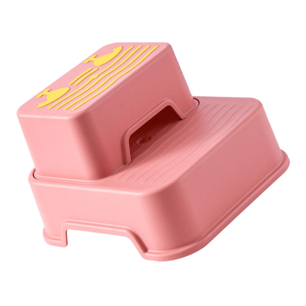 Cabilock Sgabello Antiscivolo per Ragazzo Ragazza, Struttura a 2 Livelli Staccabile, Stabile e Resistente All’usura, per Bagno e Cucina, Rosa